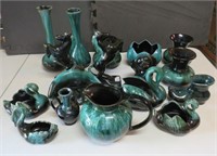 17x Green Mountain Pottery Vases Figures Dolphin