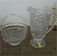 Crystal Pitcher & Brides Basket