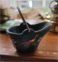 Hand painted mini cast iron bucket