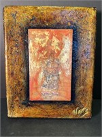 Encaustic wax on board on canvas - signed art