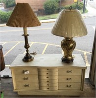 3 pcs. Table Lamps & Locked Trunk / Chest