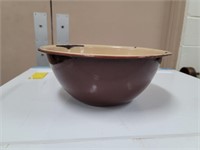 Brown enamel bowl