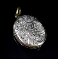 Antique 'buckle" metal locket