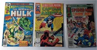 Lot of 3 Vintage Marvel Spider-Man Hulk Captain