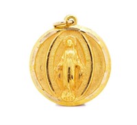 10ct yellow gold Marian Madonna medal