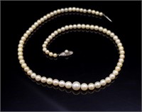 Mid century Mikimoto graduated pearl necklace