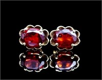 Garnet and rose gold stud earrings