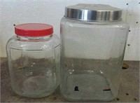 (2) Large Glass Containers