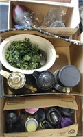 (3) Boxes of Travel Cups, Glassware & more