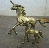 (2) Brass Unicorns
