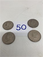 4  1976 Kennedy Half Dollars