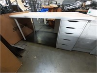 3  White Desk  with  Drawers