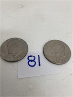 2 Eisenhower Dollar Coins 1974D,s
