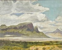 Painting sgd. Maynard Dixon, Desert Scene.