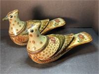 Mexico pottery bird pair - pretty painting