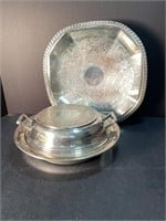 Silver plate - Pretty pattern design