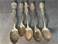 Sterling Silver Souvenir Spoons - Several TX
