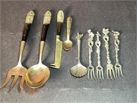 Unique Serving pieces - bronze/brass? and others