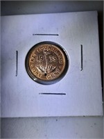 1938 Newfoundland One Cent 1 Penny coin
