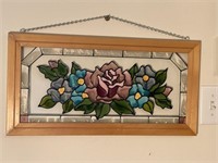 Painted glass window - floral and very pretty
