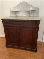 Antique marble top wash stand / cabinet GREAT