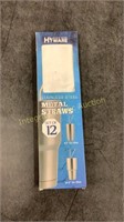 Hi Ware Stainless Steel Metal Straws 8.5” & 10.5”