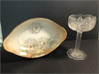 Vintage pressed glass jelly compote & Lovely bowl