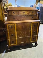 antique walnut high boy dresser