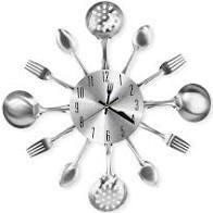 CIGERA 14" Kitchen Cutlery Wall Clock with Forks