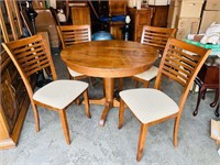 single pedistal round top table & 4  chairs