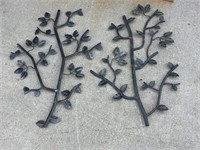 Pair of metal branch wall ornaments -36" x 23"