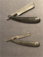 Two vintage straight razors