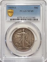 1919-S Walking Liberty Half Dollar PCGS XF45 RARE!