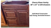 Vanity - Cherry Glaze 30" x 21" w right drawers