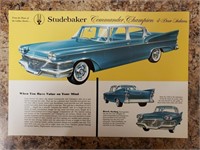 1958 Studebaker Collection Color Data Sheets