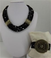 Black & Gold Heidi Daus Necklace/Bracelet Set