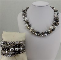 Cocoa Colored Cultured Freshwater Pearls Set