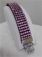 7" Pink Crystal Bracelet