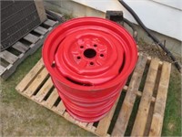 4-5 Hole Ford Rims painted red (nice)