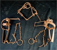 (3) VINTAGE CRUDE ANIMAL TRAPS