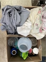 Assorted Linens, Jars, And Miscellaneous Items