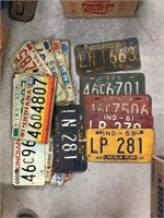 Indiana License Plates Assortment 50s,60s,70s