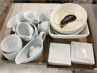 White Porcelain Dinnerware And Bowls