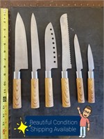 GORGEOUS Asian Inspired 6 pc Kitchen Knife Set, Yo