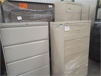 Set of 5 Metal File Cabinets in Beige