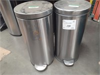 2 Stainless Steel Kitchen Trash Cans