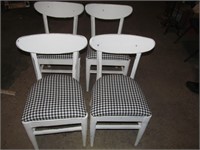 White chairs, black/white checkered seats