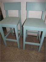 Blue wood bar stools