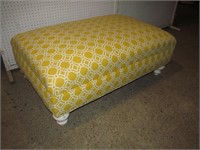 Large yellow/white ottoman