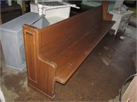 Long brown church pew, different style, 10"